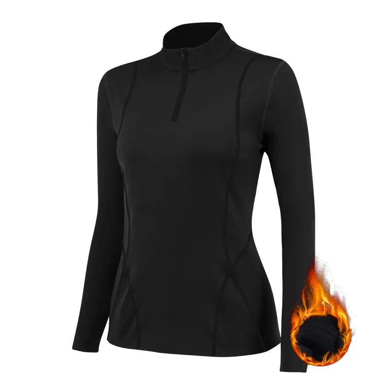 Winter Thermal Shirt Long Sleeve Fleece Top Thermo Undershirt Women Warm Shirt Pajamas Thermal Underwear Sweater Winter Clothing