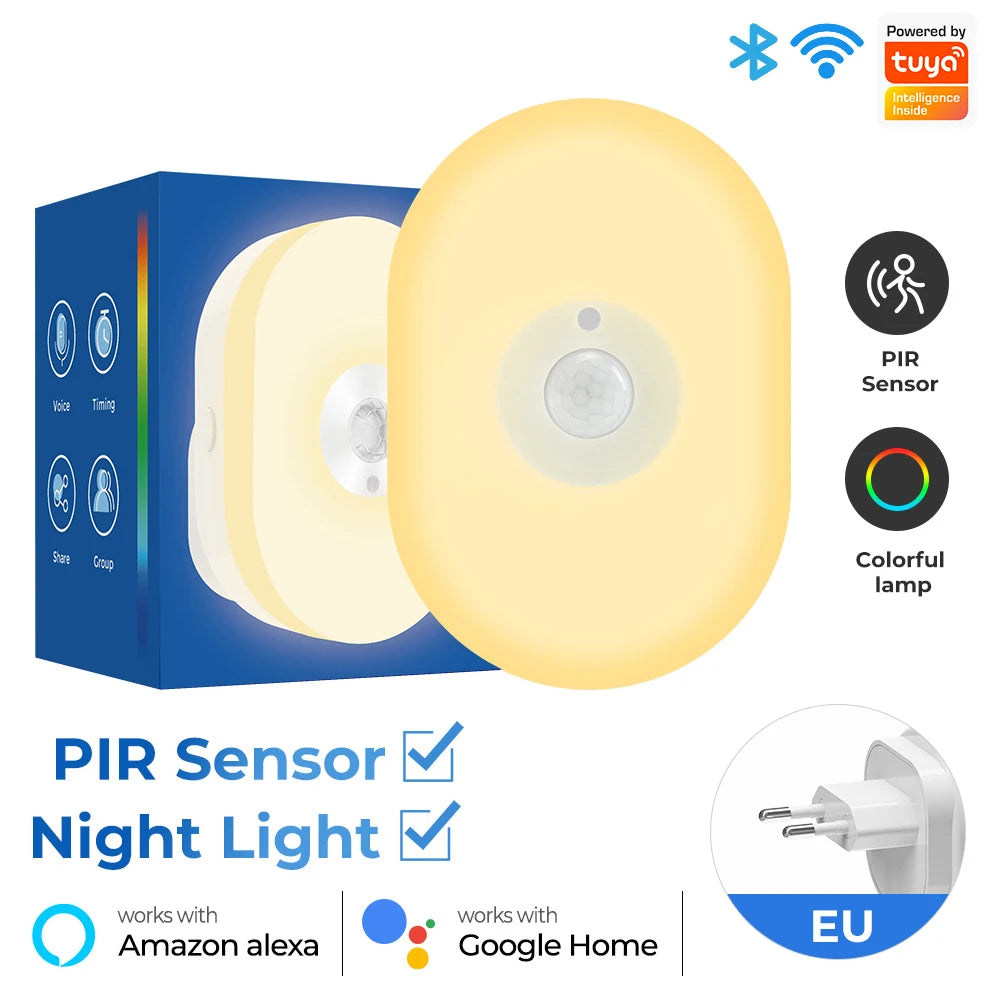 Smart Sensor Wifi Night Light Night Lights Plug Into Wall APP Control Dimmable Timing Atmosphere Wall Lamp For Bedroom