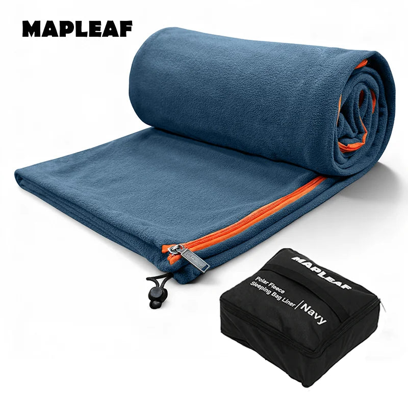 MAPLEAF Fleece Sleeping Bag Liner Winter Ultralight Polar Sleeping Bag Warm Camping Blanket Cold Weather Tent Bed Travel Sheets