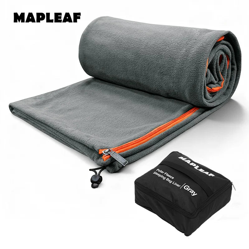 MAPLEAF Fleece Sleeping Bag Liner Winter Ultralight Polar Sleeping Bag Warm Camping Blanket Cold Weather Tent Bed Travel Sheets