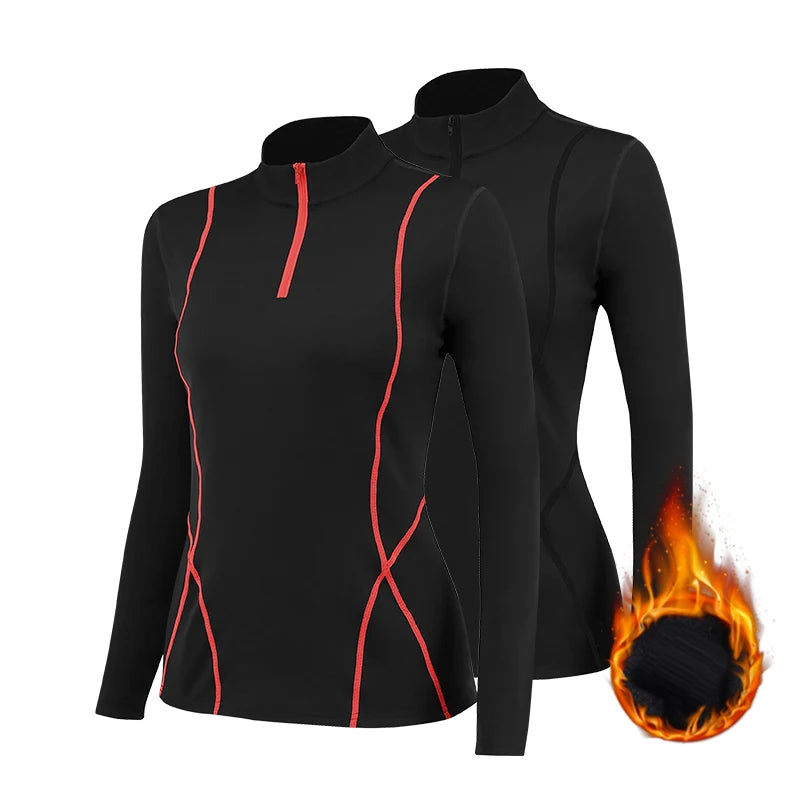 Winter Thermal Shirt Long Sleeve Fleece Top Thermo Undershirt Women Warm Shirt Pajamas Thermal Underwear Sweater Winter Clothing