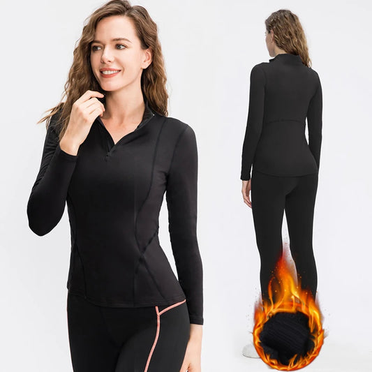 Winter Thermal Shirt Long Sleeve Fleece Top Thermo Undershirt Women Warm Shirt Pajamas Thermal Underwear Sweater Winter Clothing