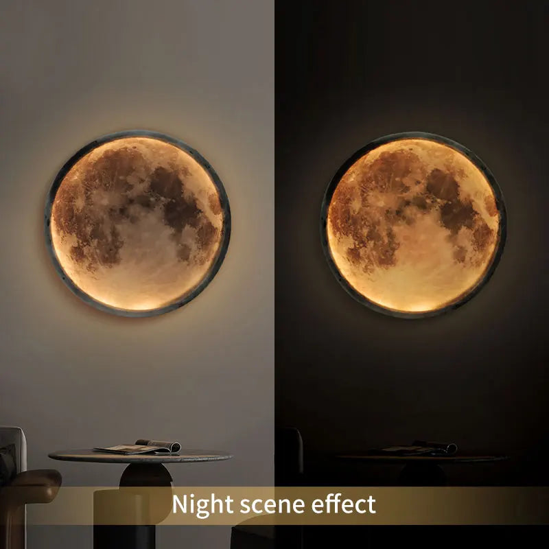 Indoor Rechargeable Wireless Moon Wall Lamp Remote Control Touch Dimming 5000mAh Night Light Bedside Stairside Living room Decor