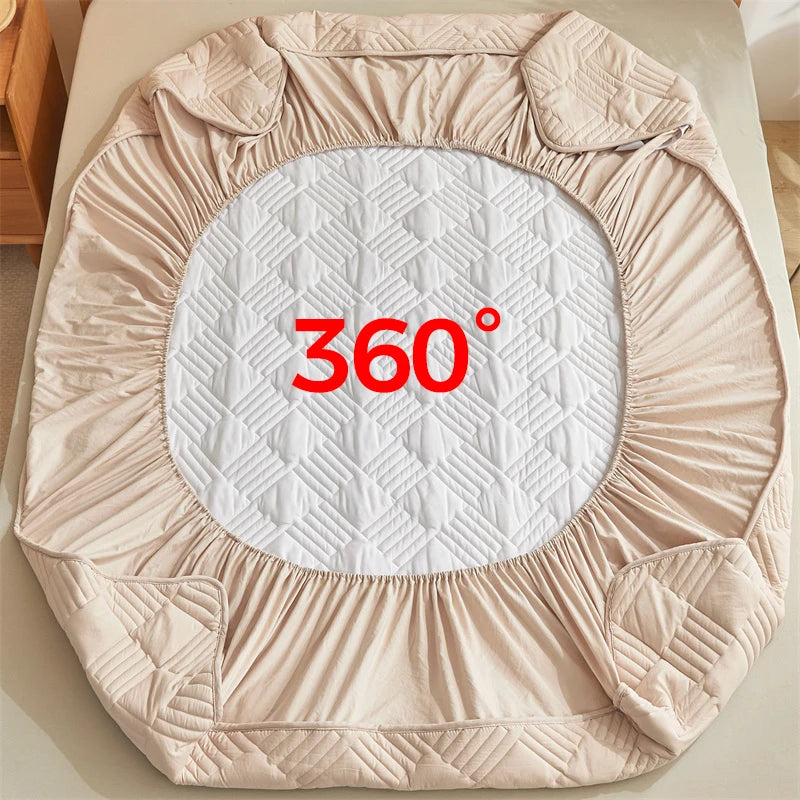 High Quality Quilted Fitted Sheet Thickened Ultrasonic Embossed Mattress Protector Full Coverage Machine Washable Mattress Cover