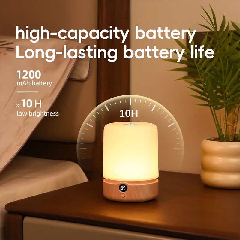 LED Night Light, USB-C Rechargeable, Touch Control Switch, Suitable for Bedrooms and Living Rooms, Offers 9 Color Options