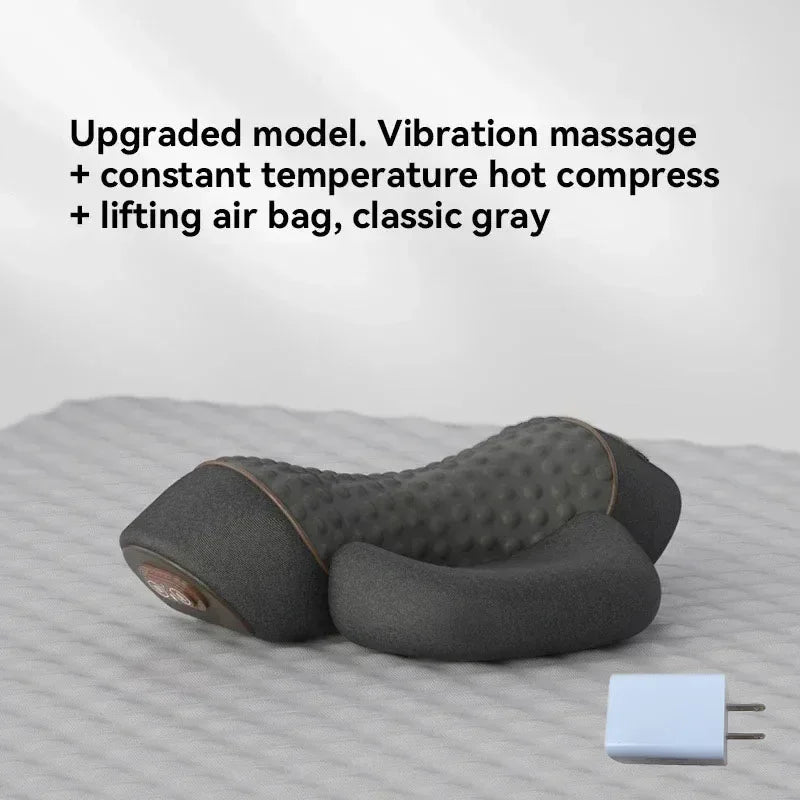 Okayso Electric Massager Cervical Pillow Hot Compress Vibration Massage Neck Traction Relax Sleeping Pillow Spine Support Normal