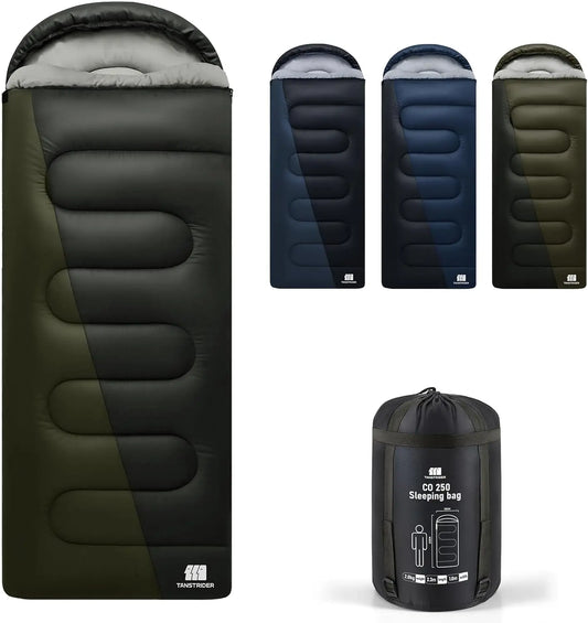 XXL Sleeping Bags for Adults Warm Weather,Camping Sleeping Bag for Kids with Compression Sack,4 Season Camping Essentials Gear