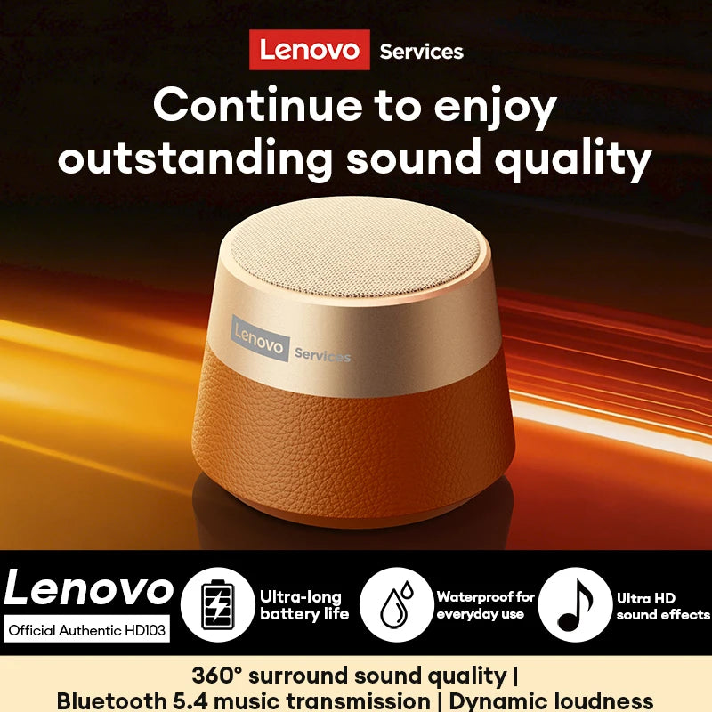 Lenovo HD103 Mini Wireless Deep Bass Speaker 360° Panoramic Sound Loudspeaker TWS Bluetooth Soundbox Speaker For Camping Party