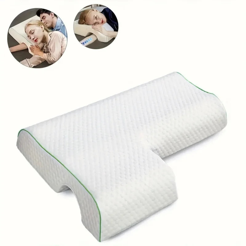 Arched Cuddle Couples Pillow with Slow Rebound and Breathable Memory Foam,Sleep Pillow for Anti Pressure Hand Protect Cervical