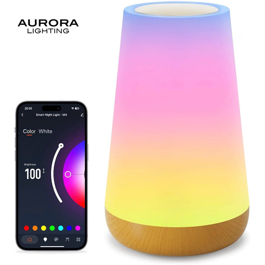 AURORA LIGHTING Smart Table Lamps Nursery Night Lights for Baby with App/Voice Control LED Bedside Lamps for Bedroom Living Room