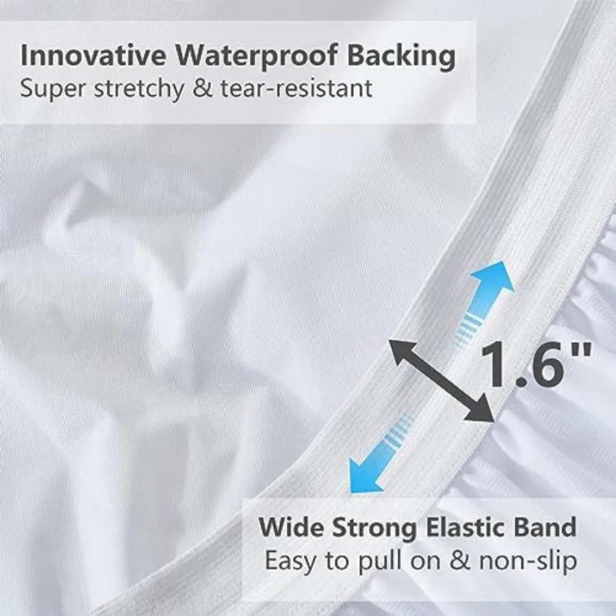 Size Mattress Pad Waterproof Pillow Top Cooling Mattress Topper Cover Quilted Fitted Mattress Protector Washable Deep Pocket 8-