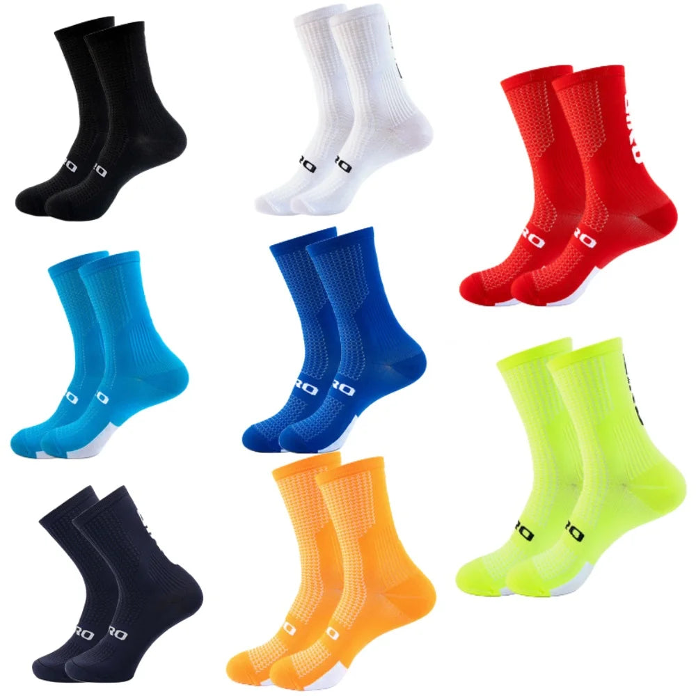 12 pairs/Lot Professional Cycling Socks Breathable Sweat-Absorbing Men Women Outdoor Sports Running Basketball Compression Socks