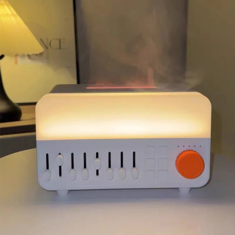 Retro White Noise Aromatherapy Humidifier with RGB Light Bluetooth Speaker Sleep Aid Ultrasonic Cool Mist Diffuser for Bedroom