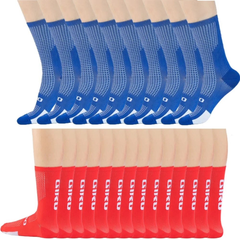 12 pairs/Lot Professional Cycling Socks Breathable Sweat-Absorbing Men Women Outdoor Sports Running Basketball Compression Socks