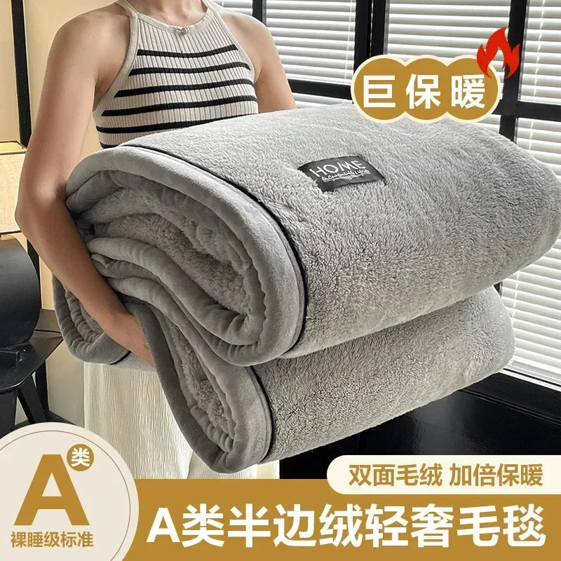 Luxury Checkerboard Sherpa Fleece Blanket, Thick Warm Soft Plush Throw Blanket, Cozy Decorative Blanket for Sofa Bed Couch