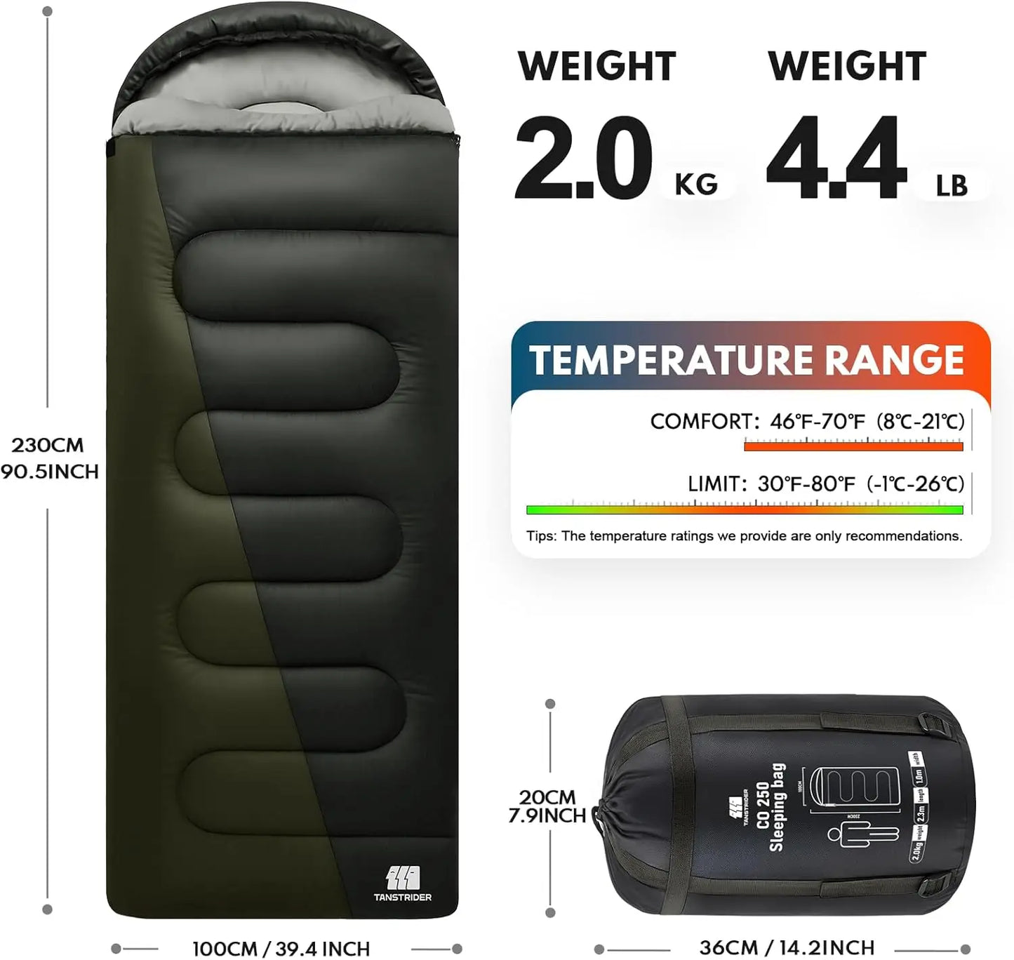 XXL Sleeping Bags for Adults Warm Weather,Camping Sleeping Bag for Kids with Compression Sack,4 Season Camping Essentials Gear