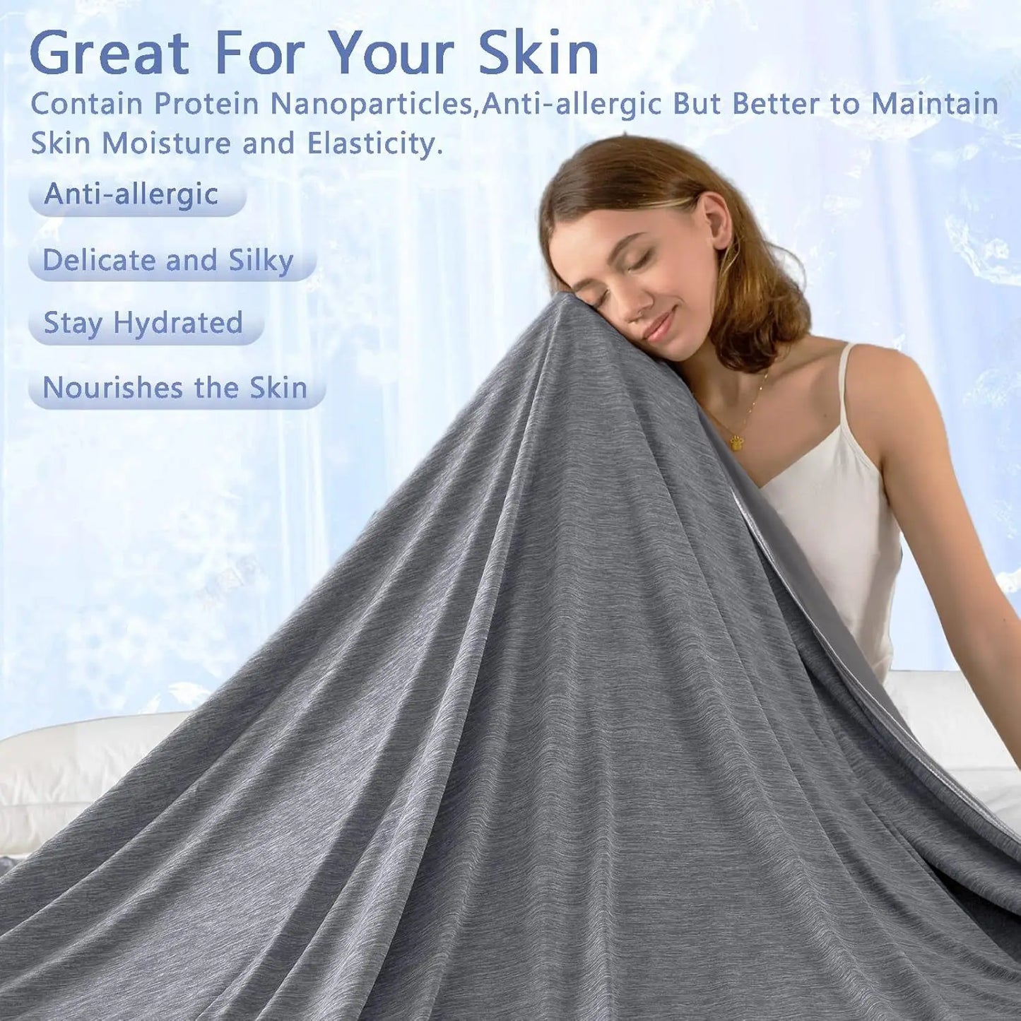Direct Cooling Throw Blanket for Hot Sleepers Double Sided Cold Effect Lightweight Breathable Summer Bed Blanket for Couch