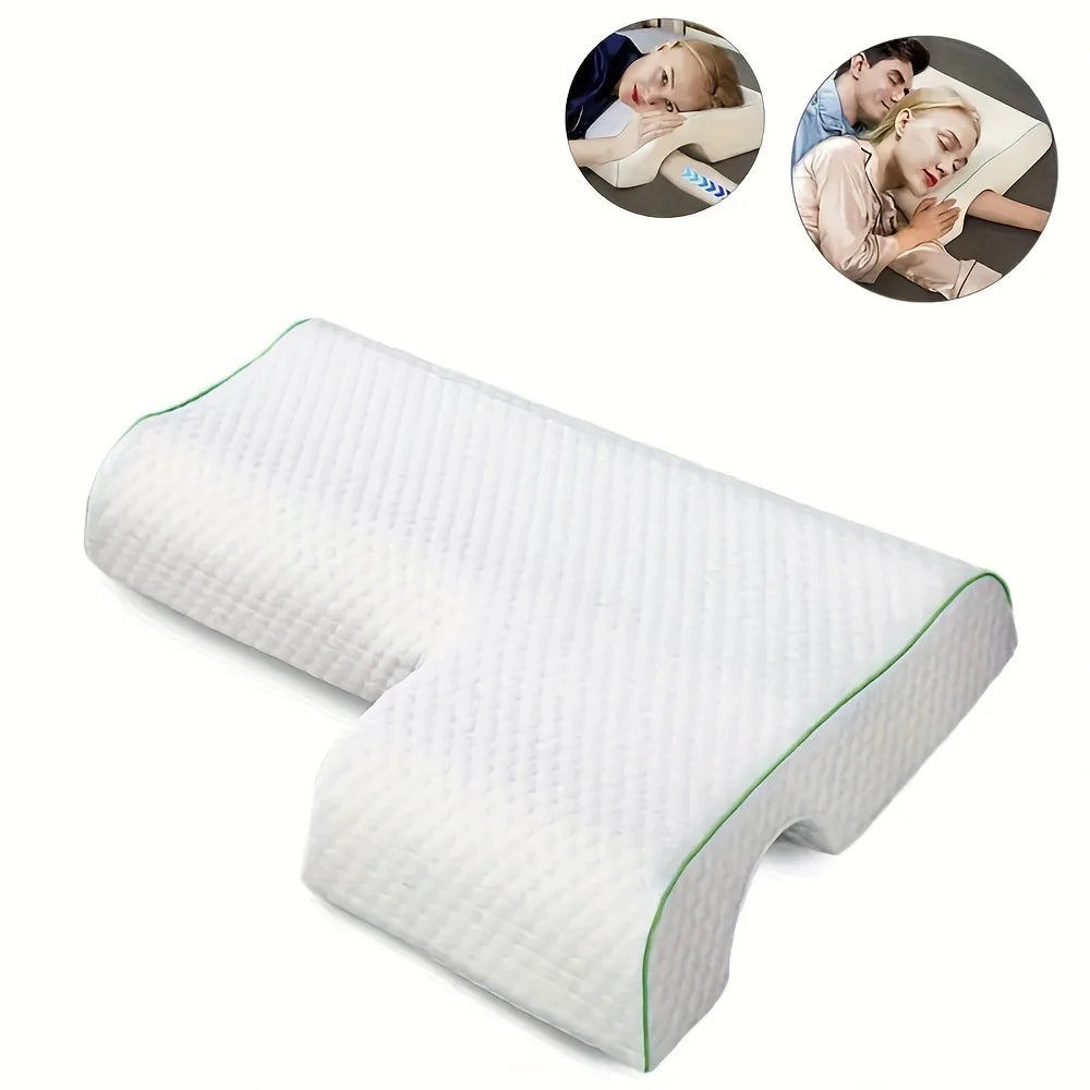 Arched Cuddle Couples Pillow with Slow Rebound and Breathable Memory Foam,Sleep Pillow for Anti Pressure Hand Protect Cervical