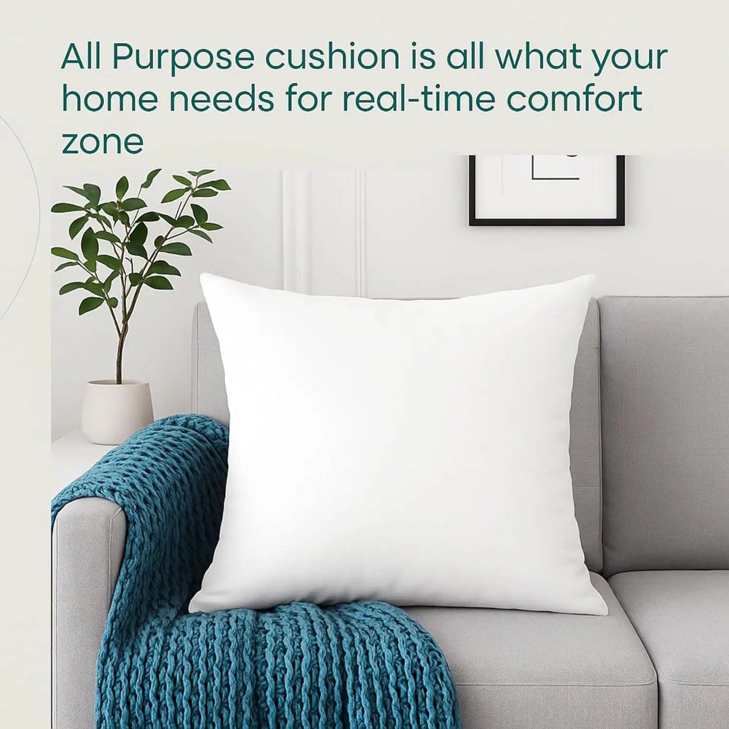 4 Pack 18x18 White Throw Pillow Inserts for Decorative Covers, Fluffy Living Room and Bed Pillows