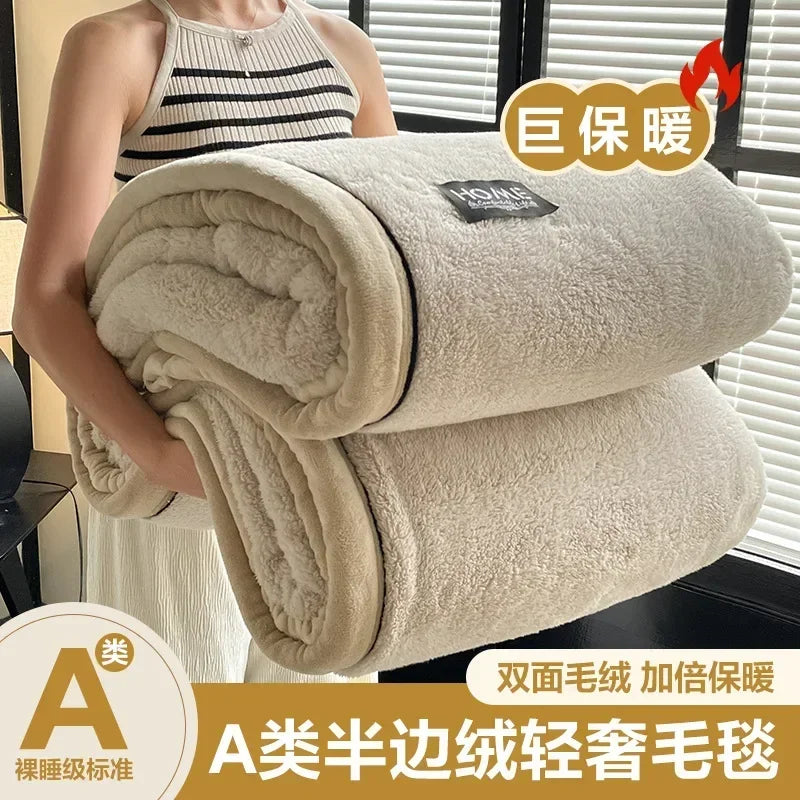 Luxury Checkerboard Sherpa Fleece Blanket, Thick Warm Soft Plush Throw Blanket, Cozy Decorative Blanket for Sofa Bed Couch
