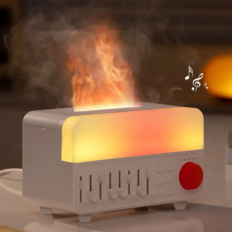 Retro White Noise Aromatherapy Humidifier with RGB Light Bluetooth Speaker Sleep Aid Ultrasonic Cool Mist Diffuser for Bedroom