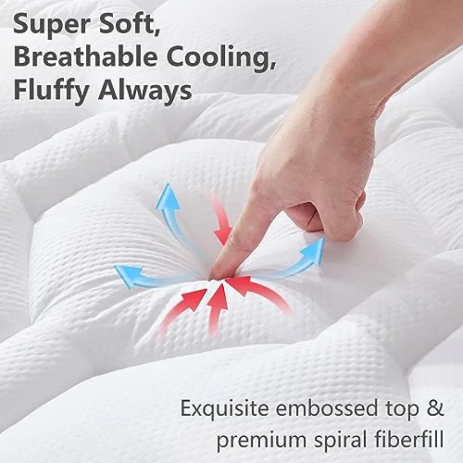 Size Mattress Pad Waterproof Pillow Top Cooling Mattress Topper Cover Quilted Fitted Mattress Protector Washable Deep Pocket 8-