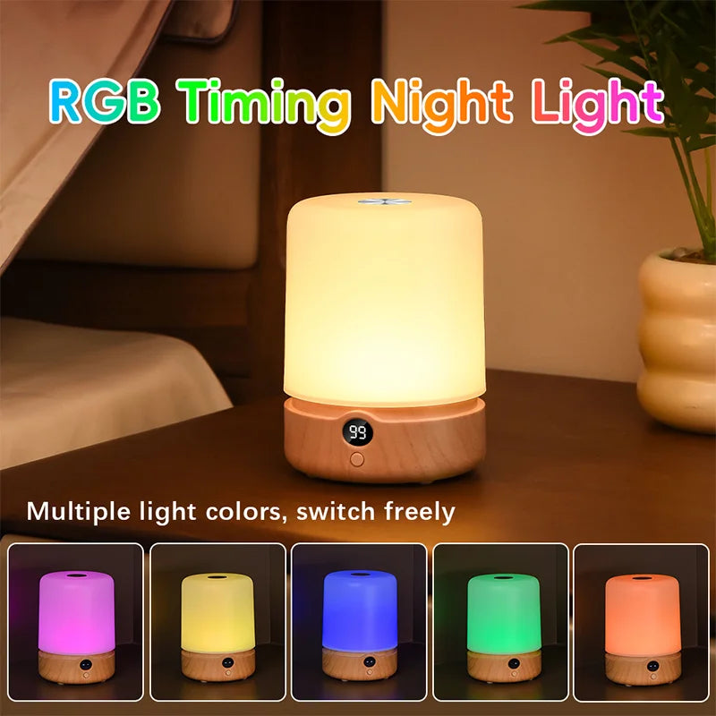 LED Night Light, USB-C Rechargeable, Touch Control Switch, Suitable for Bedrooms and Living Rooms, Offers 9 Color Options