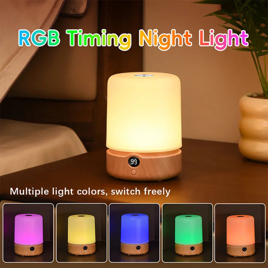 LED Night Light, USB-C Rechargeable, Touch Control Switch, Suitable for Bedrooms and Living Rooms, Offers 9 Color Options