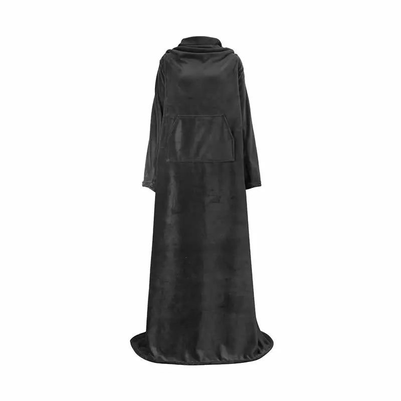 Large Pocket Multi functional Wearable Lazy Sleeve Blanket Anti static Flannel Blanket