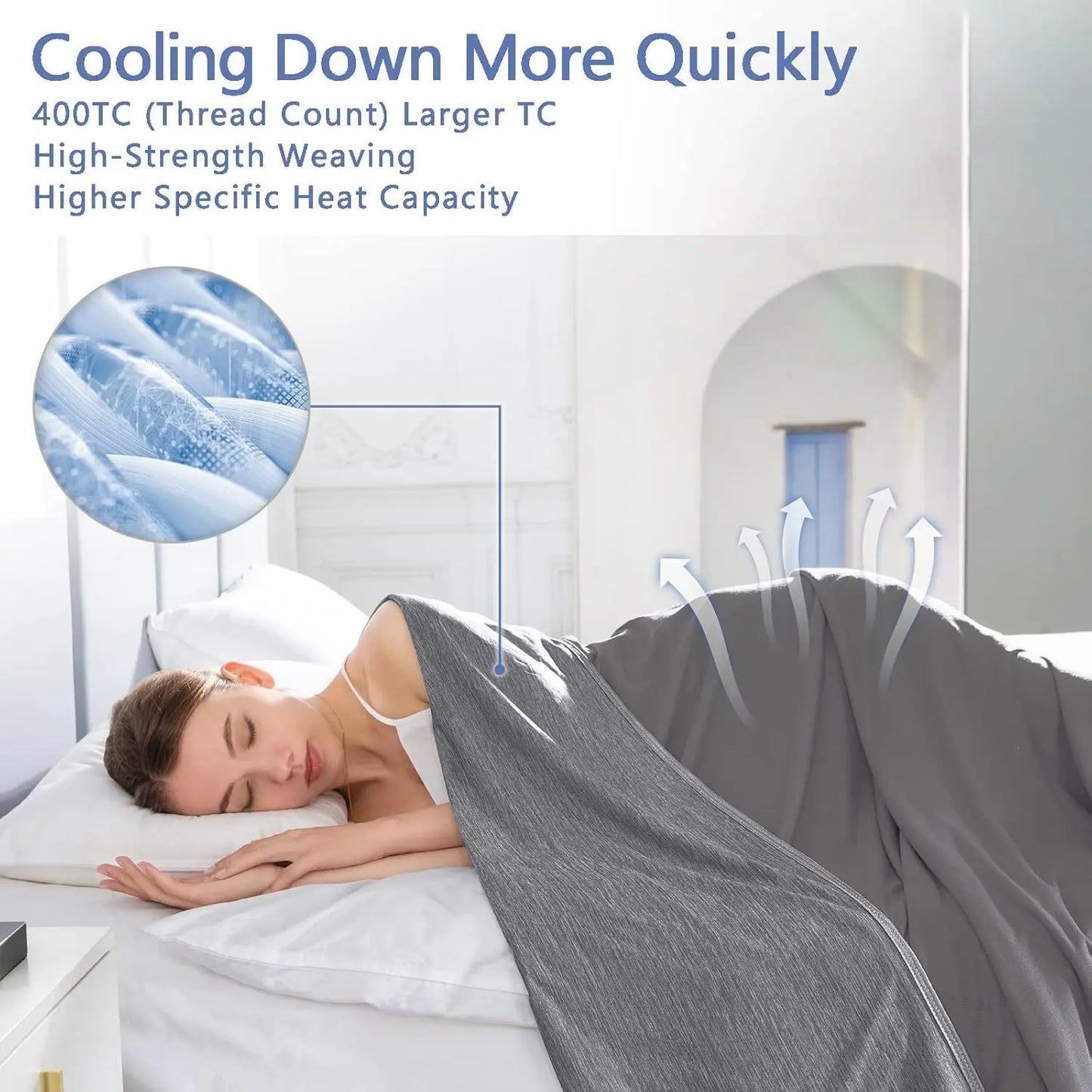 Direct Cooling Throw Blanket for Hot Sleepers Double Sided Cold Effect Lightweight Breathable Summer Bed Blanket for Couch