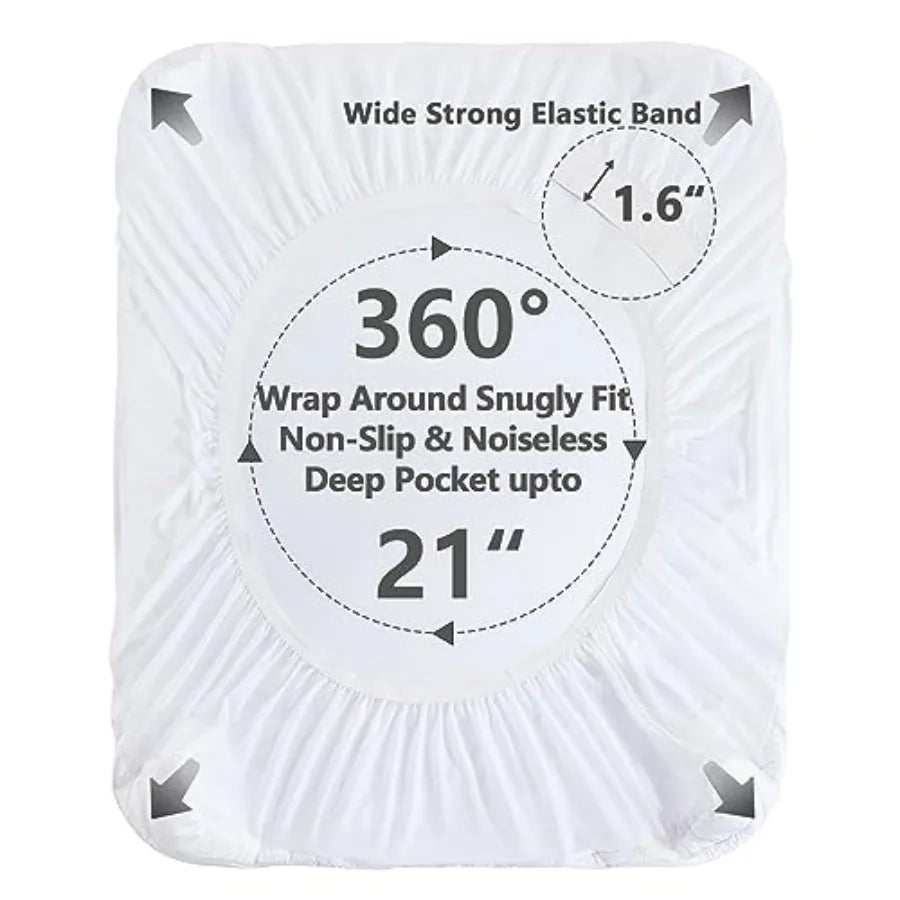 Size Mattress Pad Waterproof Pillow Top Cooling Mattress Topper Cover Quilted Fitted Mattress Protector Washable Deep Pocket 8-