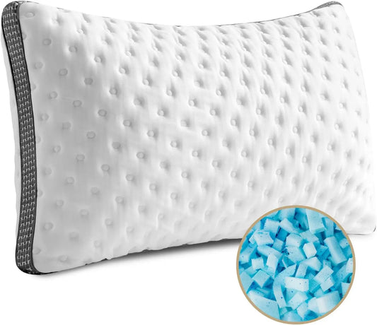 BedStory Cooling Pillow 1 Pack Q/K, Cooling Gel Memory Foam Bed Pillow, Medium Firm Pillow for Sleeping, CertiPUR-US Certified
